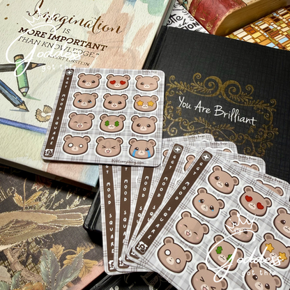 GGT | Mood Square | Teddy Bear Vinyl Sticker Sheet