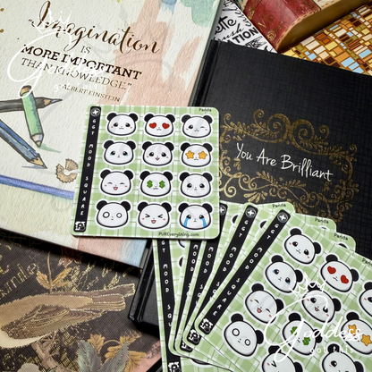 GGT | Mood Square | Panda Bear Vinyl Sticker Sheet