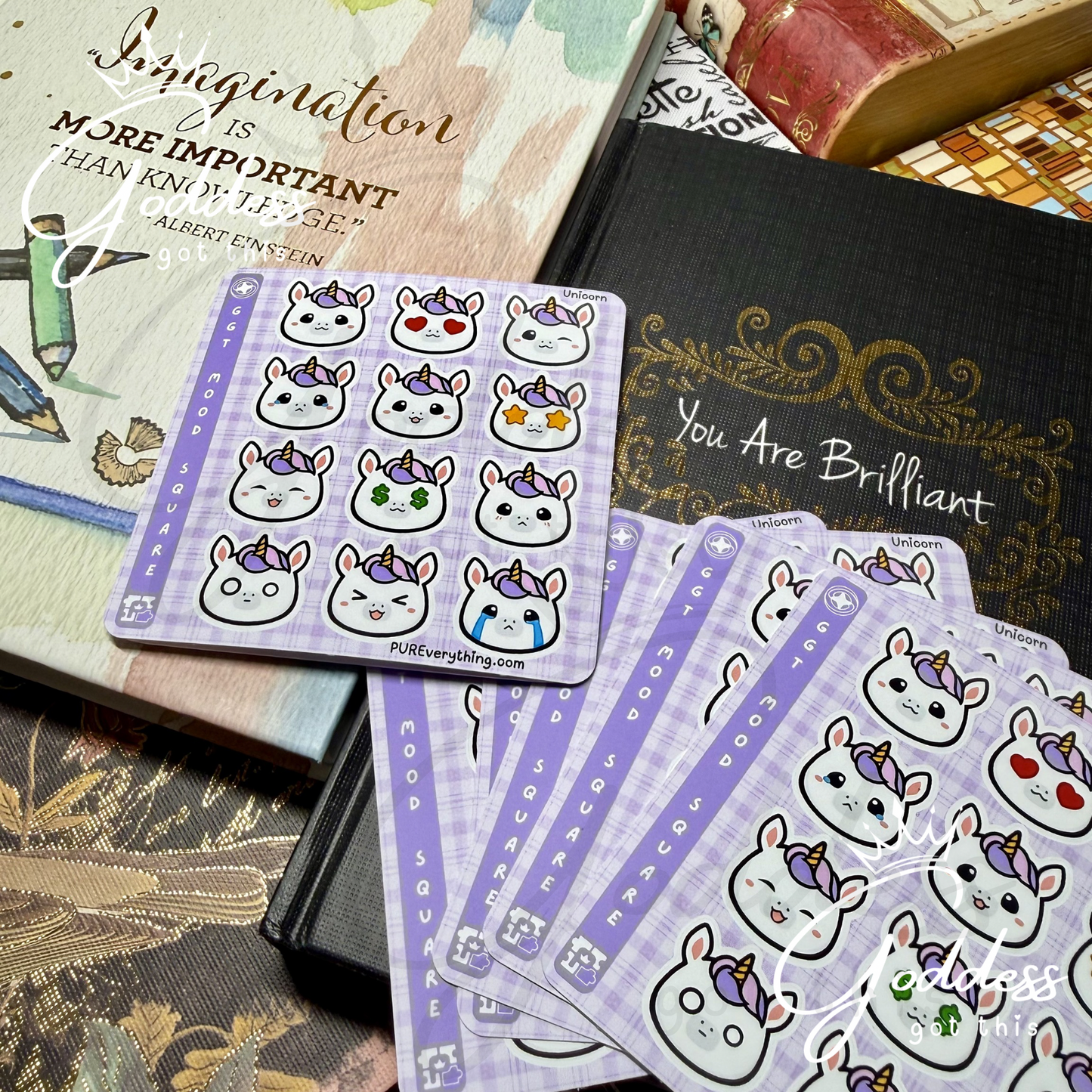 GGT | Mood Square | Unicorn Vinyl Sticker Sheet