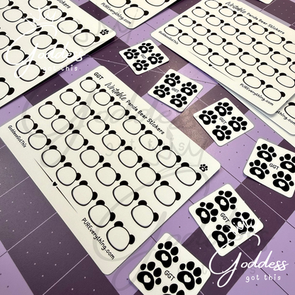 GGT | Panda Bear Writable Sticker Sheet | Matte Vinyl Blank Stickers for Planner, Scrapbooking, Journaling, Cardmaking, and More