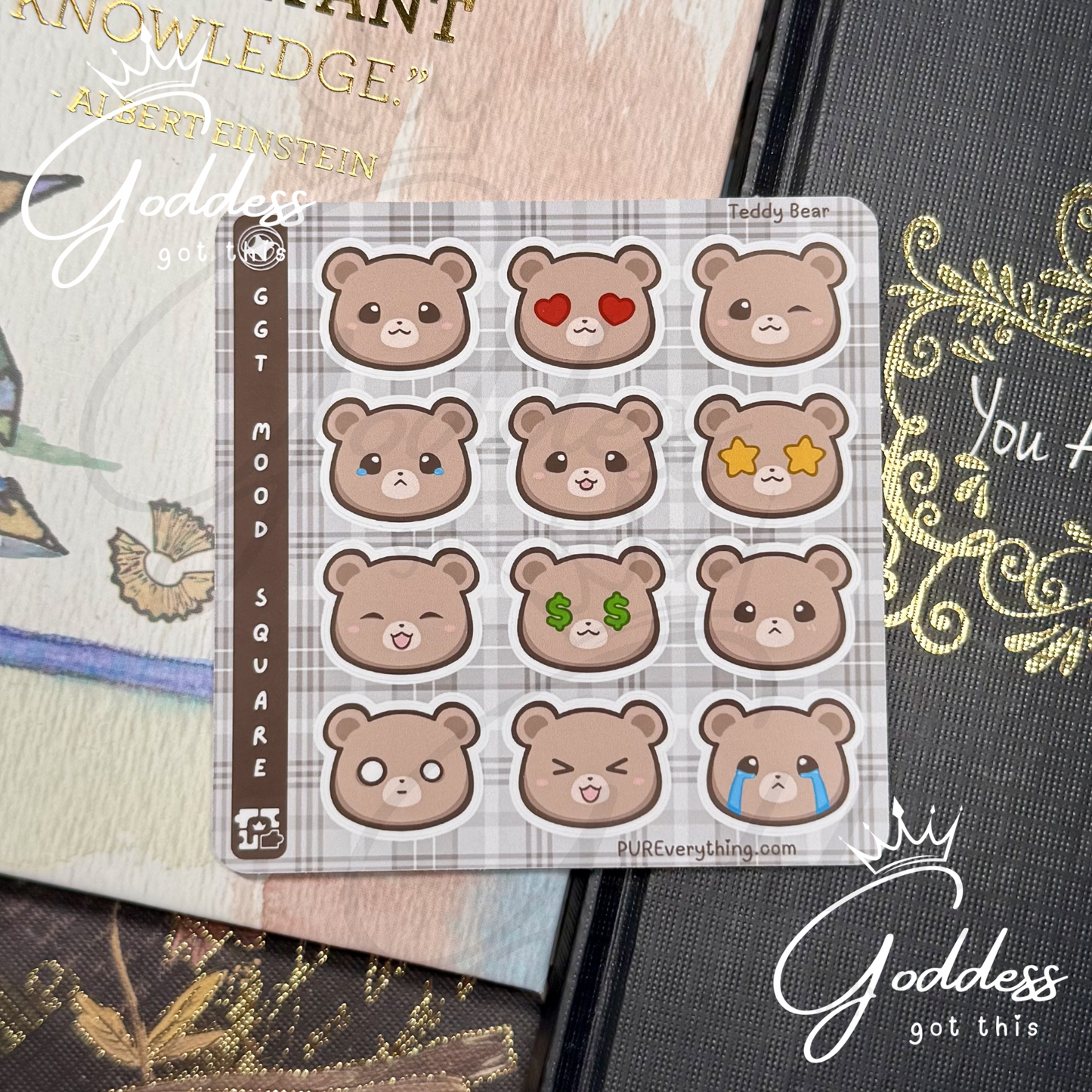 GGT | Mood Square | Teddy Bear Vinyl Sticker Sheet