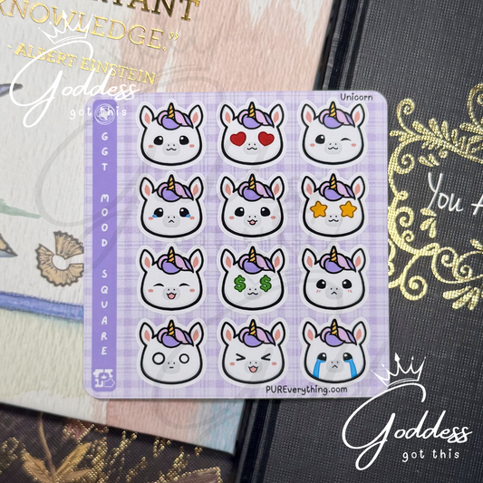 GGT | Mood Square | Unicorn Vinyl Sticker Sheet