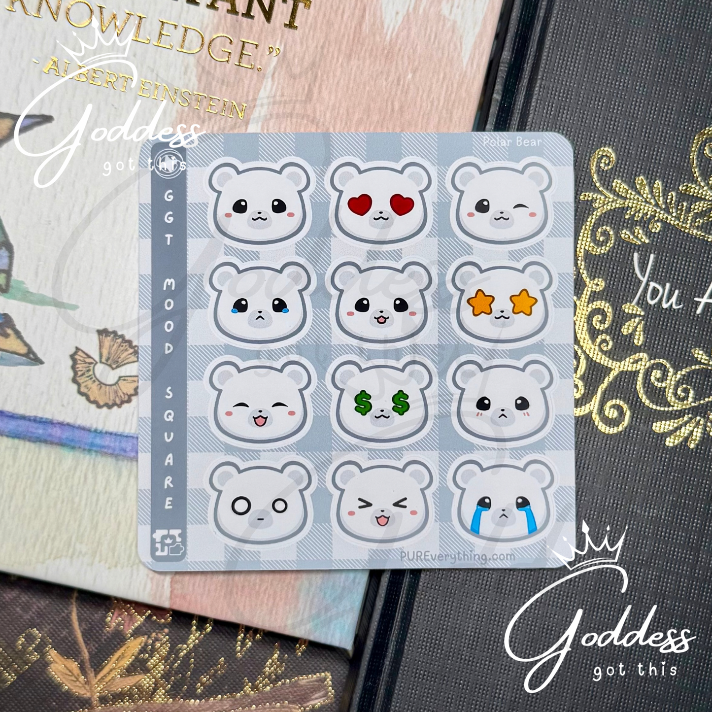 GGT | Mood Square | Polar Bear Vinyl Sticker Sheet