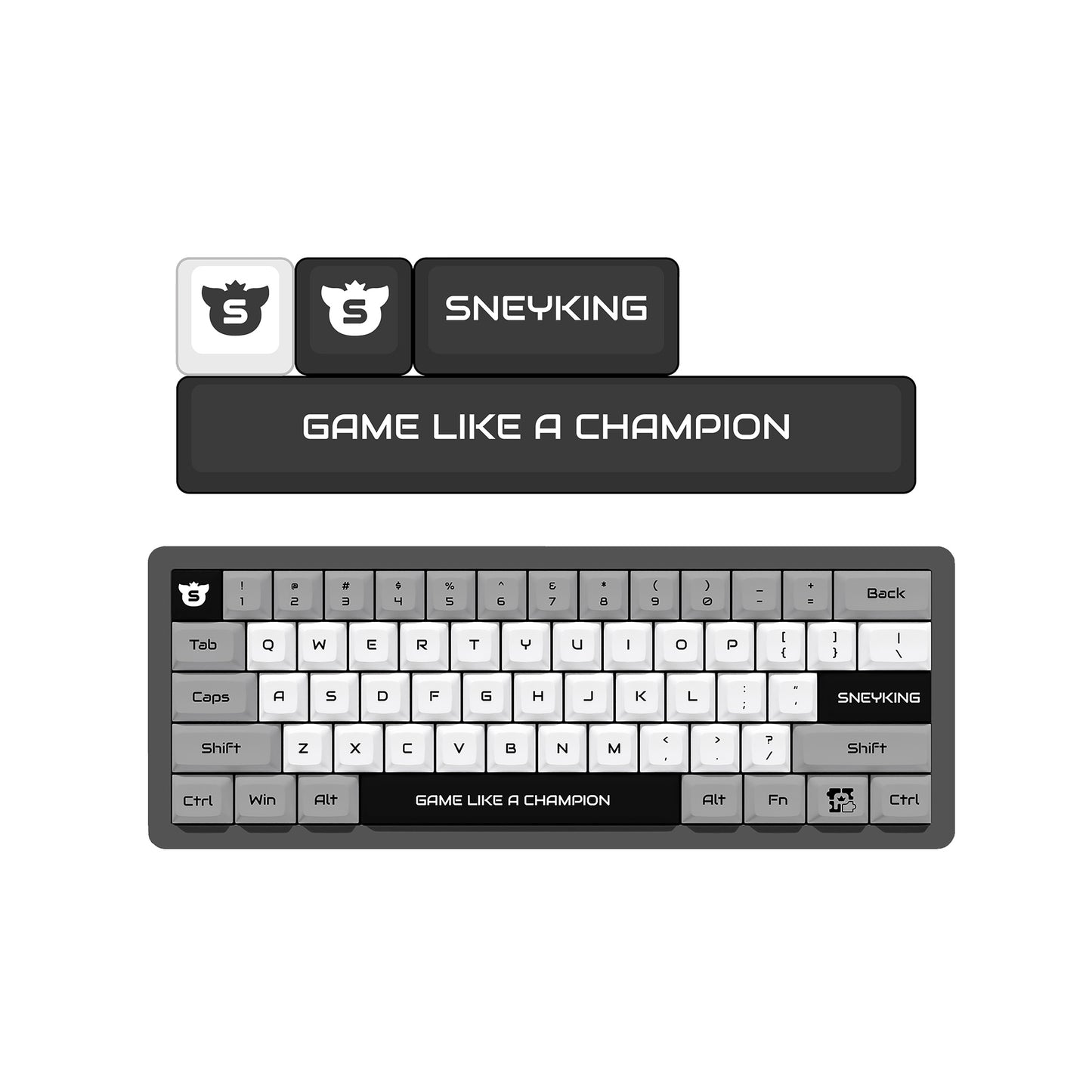 SG "GAME LIKE A CHAMPION" Accent Keycaps Set