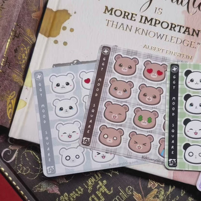 GGT | Mood Square | Panda Bear Vinyl Sticker Sheet